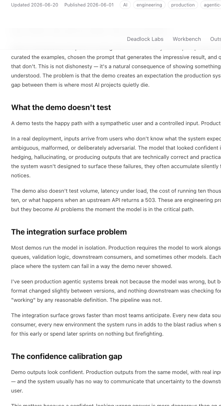Why AI Demos Don't Survive Production
